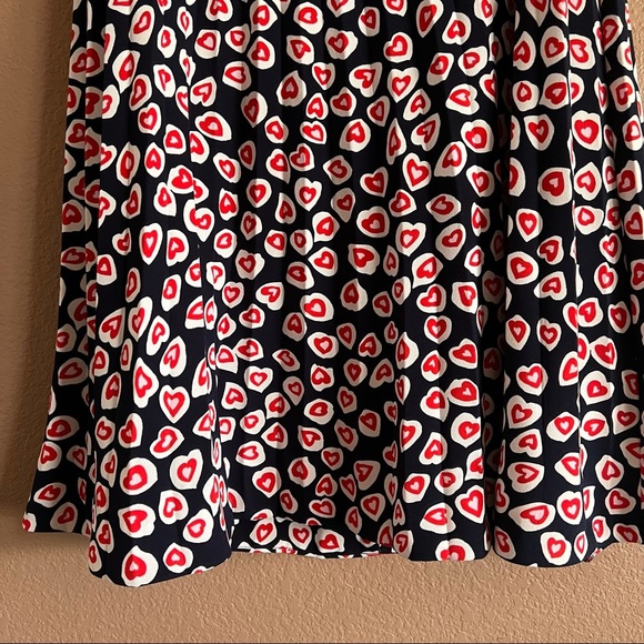 J. Crew Pleated Heart Print Skirt Size 8 - Picture 4 of 12